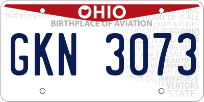 OH license plate GKN3073