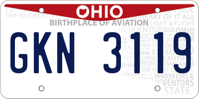 OH license plate GKN3119