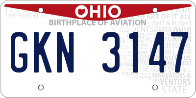 OH license plate GKN3147