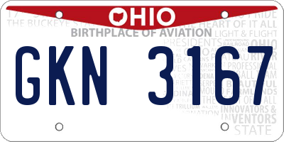 OH license plate GKN3167