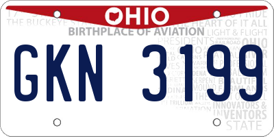 OH license plate GKN3199