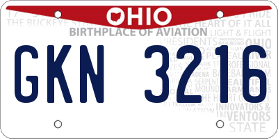 OH license plate GKN3216