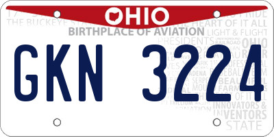OH license plate GKN3224