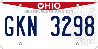 OH license plate GKN3298