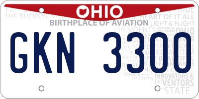 OH license plate GKN3300