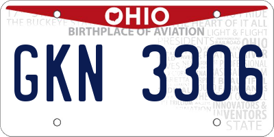 OH license plate GKN3306