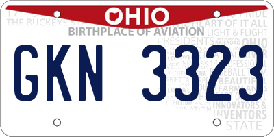 OH license plate GKN3323