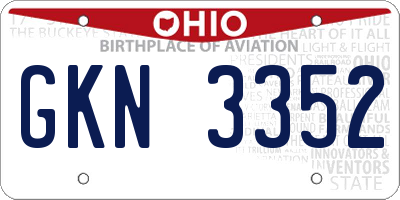 OH license plate GKN3352