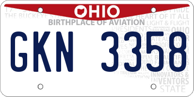OH license plate GKN3358