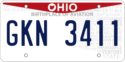 OH license plate GKN3411