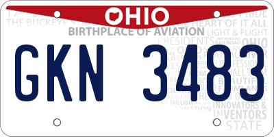 OH license plate GKN3483