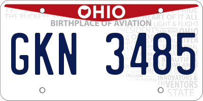 OH license plate GKN3485
