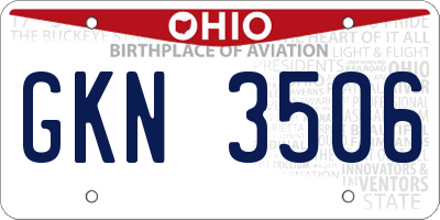 OH license plate GKN3506
