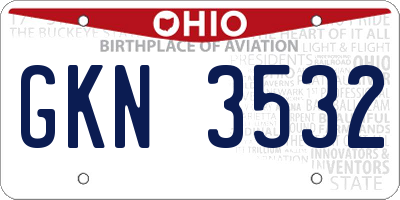 OH license plate GKN3532