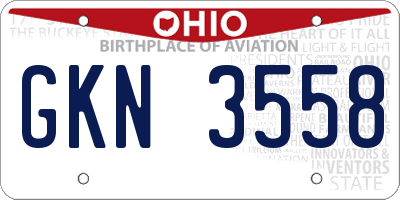 OH license plate GKN3558