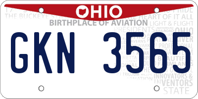 OH license plate GKN3565