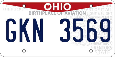OH license plate GKN3569