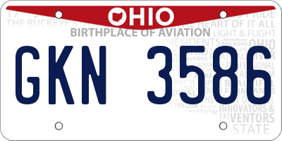 OH license plate GKN3586