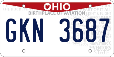 OH license plate GKN3687