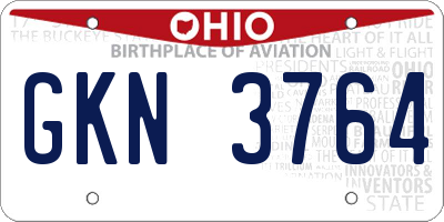 OH license plate GKN3764
