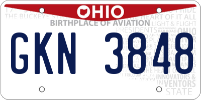 OH license plate GKN3848