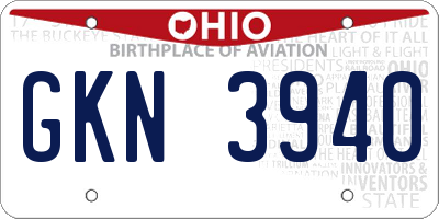 OH license plate GKN3940
