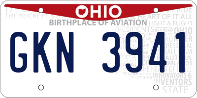 OH license plate GKN3941