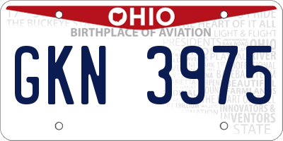 OH license plate GKN3975