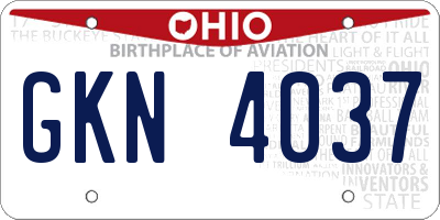OH license plate GKN4037