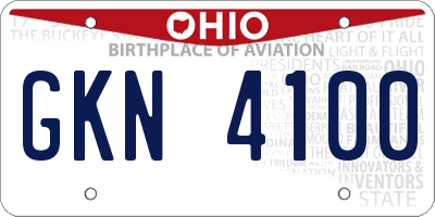 OH license plate GKN4100