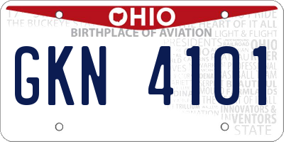 OH license plate GKN4101