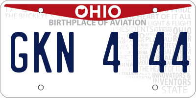 OH license plate GKN4144