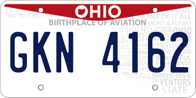 OH license plate GKN4162