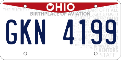OH license plate GKN4199