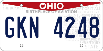OH license plate GKN4248