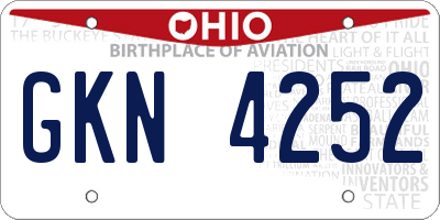 OH license plate GKN4252