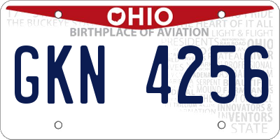 OH license plate GKN4256