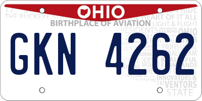 OH license plate GKN4262