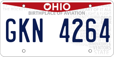 OH license plate GKN4264
