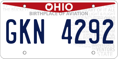 OH license plate GKN4292