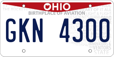 OH license plate GKN4300