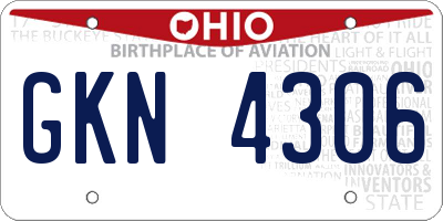 OH license plate GKN4306