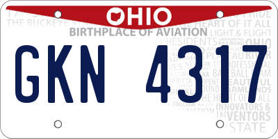 OH license plate GKN4317
