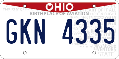 OH license plate GKN4335