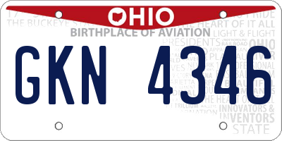 OH license plate GKN4346