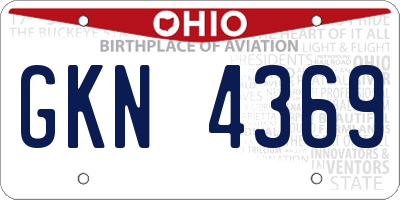 OH license plate GKN4369