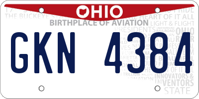 OH license plate GKN4384