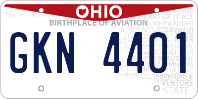 OH license plate GKN4401
