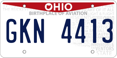 OH license plate GKN4413