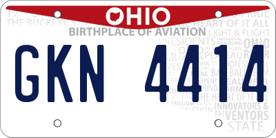 OH license plate GKN4414
